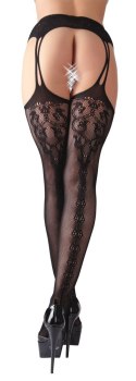 Pończochy czarne z pasem L/XL Cottelli LEGWEAR