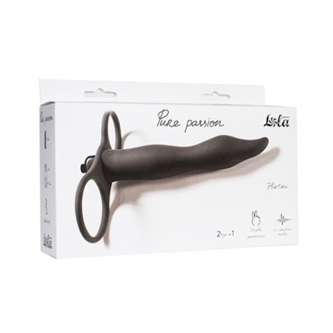 Wibrujący strap-on pierścień na penisa jądra czarny Lola Toys Wibrujący strap-on pierścień na penisa jądra czarny Lola Toys