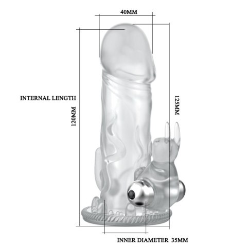 Realistyczna nakładka na penisa z masażerem 12cm BAILE Realistyczna nakładka na penisa z masażerem 12cm BAILE