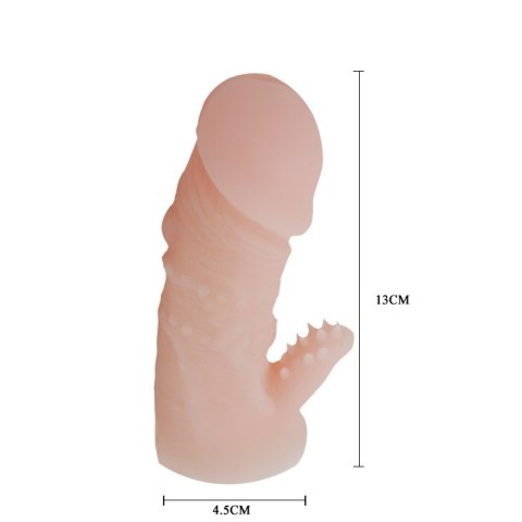 Rozciągliwa elastyczna sex nakładka na penisa 13cm BAILE Rozciągliwa elastyczna sex nakładka na penisa 13cm BAILE