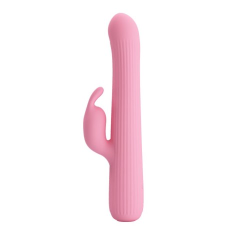 Wibrator z masażerem łechtaczki rotacją 4tryby 18cm Pretty Love