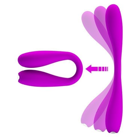 Wyginany zginany wibrator podwójny masażer 17cm fioletowy Pretty Love Wyginany zginany wibrator podwójny masażer 17cm fioletowy Pretty Love