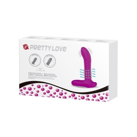 Masażer prostaty z wibracją obrotami 12 trybów 15cm Pretty Love Masażer prostaty z wibracją obrotami 12 trybów 15cm Pretty Love