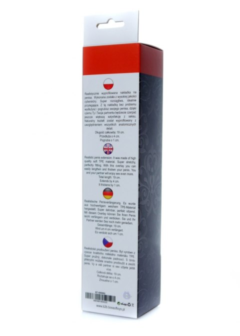Nakładka przedłużka na penisa z cyberskóry +4cm Boss Series Easy-Love Nakładka przedłużka na penisa z cyberskóry +4cm Boss Series Easy-Love