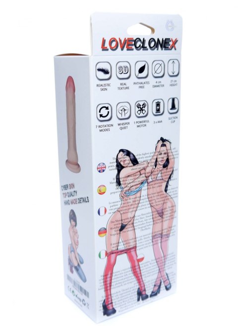 Wibrator rotujący obrotowy penis z cyberskóry 21cm Boss Series Real Wibrator rotujący obrotowy penis z cyberskóry 21cm Boss Series Real