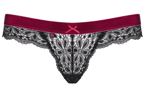 Koronkowe stringi majtki czarne bordo Rossita L/XL Obsessive Koronkowe stringi majtki czarne bordo Rossita L/XL Obsessive