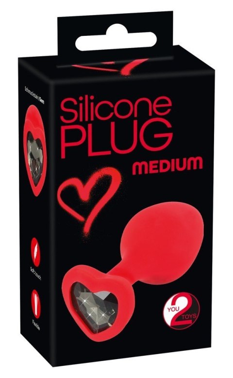 Ozdobny korek analny silikonowy plug z sercem 7cm You2Toys Ozdobny korek analny silikonowy plug z sercem 7cm You2Toys