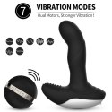 Wibrator-Silicone Massager USB 7 Function + Pulsator / Heating BLACK Boss Series Fox