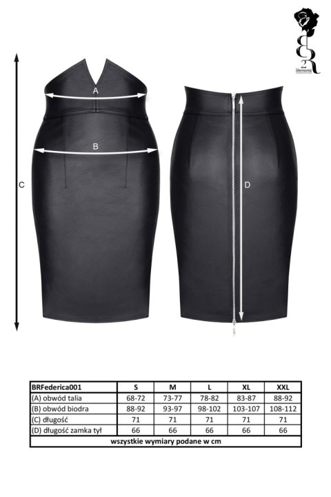 Bielizna - BRFEDERICA001 spódnica czarna rozmiar XXL Demoniq Bielizna - BRFEDERICA001 spódnica czarna rozmiar XXL Demoniq