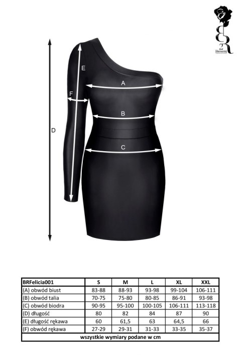 Bielizna - BRFELICIA001 sukienka czarna rozmiar XL Demoniq Bielizna - BRFELICIA001 sukienka czarna rozmiar XL Demoniq