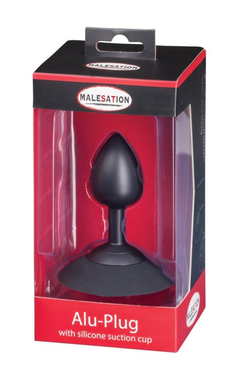 MALESATION Alu-Plug with suction cup medium, black Malesation MALESATION Alu-Plug with suction cup medium, black Malesation