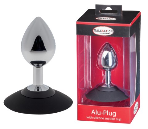 MALESATION Alu-Plug with suction cup medium, chrome Malesation