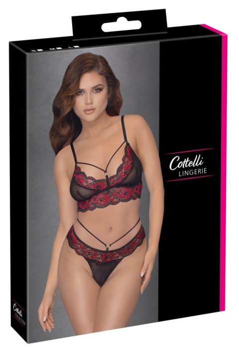 BIKINI KORONKOWE black/red L Cottelli LINGERIE BIKINI KORONKOWE black/red L Cottelli LINGERIE