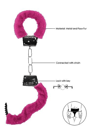 Beginner"s Handcuffs Furry - Pink Ouch! Beginner"s Handcuffs Furry - Pink Ouch!