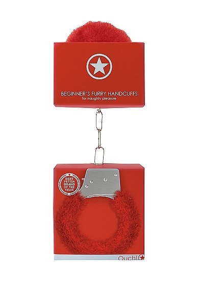 Beginner"s Handcuffs Furry - Red Ouch! Beginner"s Handcuffs Furry - Red Ouch!