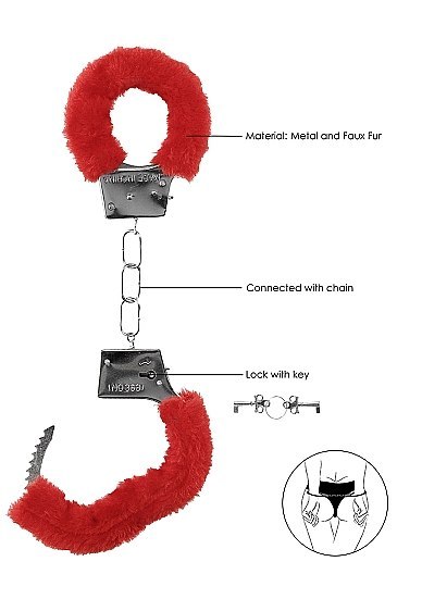 Beginner"s Handcuffs Furry - Red Ouch! Beginner"s Handcuffs Furry - Red Ouch!