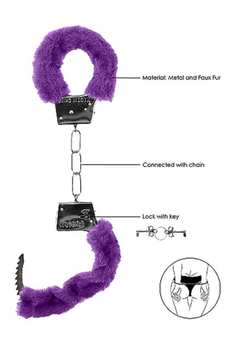 Kajdanki metalowe z futerkiem pluszem BDSM bondage Ouch! Kajdanki metalowe z futerkiem pluszem BDSM bondage Ouch!