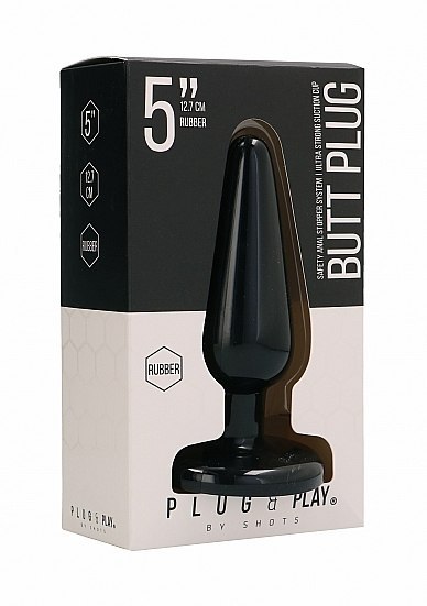 Butt Plug - Basic - 5 Inch - Black Plug & Play Butt Plug - Basic - 5 Inch - Black Plug & Play
