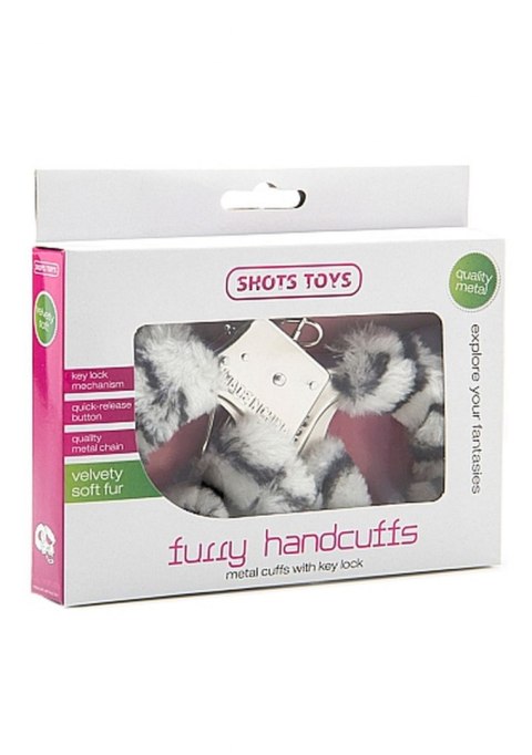 Kajdanki erotyczne z futerkiem BDSM bondage Zebra ShotsToys Kajdanki erotyczne z futerkiem BDSM bondage Zebra ShotsToys