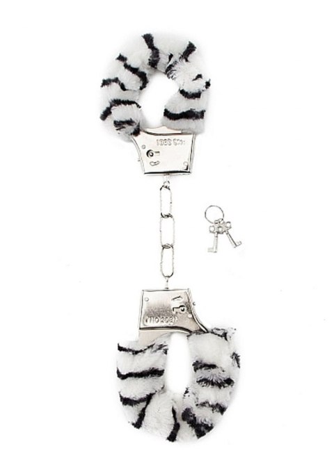 Kajdanki erotyczne z futerkiem BDSM bondage Zebra ShotsToys Kajdanki erotyczne z futerkiem BDSM bondage Zebra ShotsToys