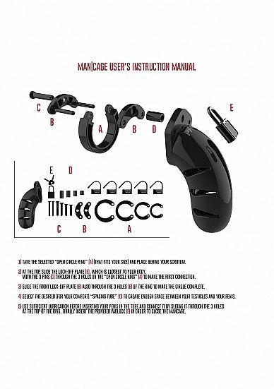 Model 01 - Chastity - 3.5" - Cock Cage - Black ManCage Model 01 - Chastity - 3.5" - Cock Cage - Black ManCage