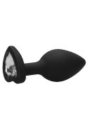 Diamond Heart Butt Plug - Regular - Black Ouch!