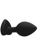 Diamond Heart Butt Plug - Regular - Black Ouch!