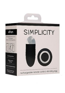 Ethan - Rechargeable Remote Control Vibrating Egg - Black Simplicity