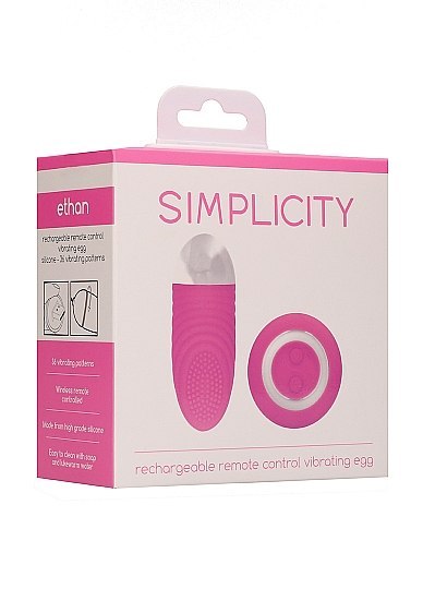 Ethan - Rechargeable Remote Control Vibrating Egg - Pink Simplicity Ethan - Rechargeable Remote Control Vibrating Egg - Pink Simplicity