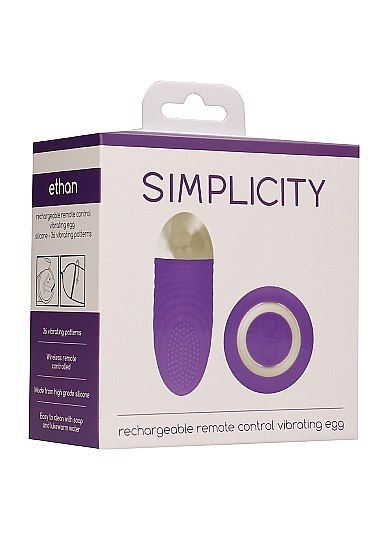 Ethan - Rechargeable Remote Control Vibrating Egg - Purple Simplicity Ethan - Rechargeable Remote Control Vibrating Egg - Purple Simplicity