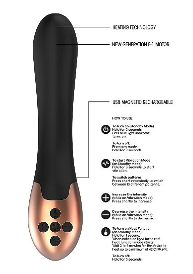 Heating Vibrator - Posh - Black Elegance Heating Vibrator - Posh - Black Elegance
