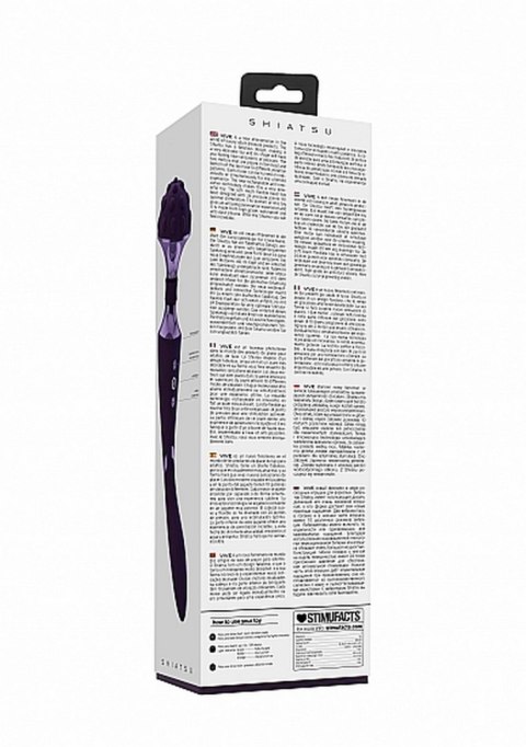Dwustronny masażer łechtaczki wibrator 28cm 10 trybów fioletowy Vive Dwustronny masażer łechtaczki wibrator 28cm 10 trybów fioletowy Vive