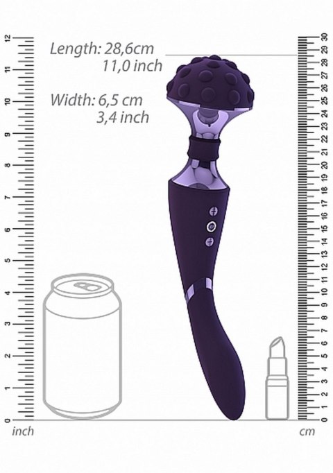 Dwustronny masażer łechtaczki wibrator 28cm 10 trybów fioletowy Vive Dwustronny masażer łechtaczki wibrator 28cm 10 trybów fioletowy Vive