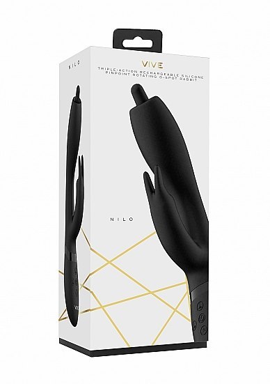 Nilo - Pinpoint Rotating G-spot Rabbit - Black Vive Nilo - Pinpoint Rotating G-spot Rabbit - Black Vive