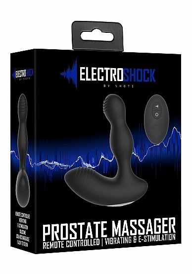 Remote Controlled E-Stim & Vibrating Prostate Massager - Black ElectroShock Remote Controlled E-Stim & Vibrating Prostate Massager - Black ElectroShock