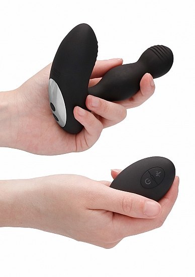 Remote Controlled E-Stim & Vibrating Prostate Massager - Black ElectroShock Remote Controlled E-Stim & Vibrating Prostate Massager - Black ElectroShock
