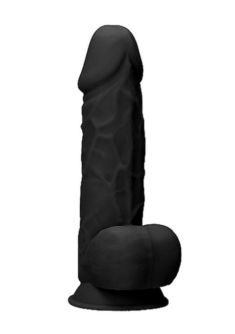 Silicone Dildo With Balls - 21,6 cm - Black RealRock