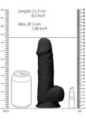 Silicone Dildo With Balls - 21,6 cm - Black RealRock