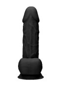 Silicone Dildo With Balls - 21,6 cm - Black RealRock