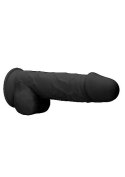 Silicone Dildo With Balls - 21,6 cm - Black RealRock