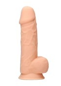 Silicone Dildo With Balls - 21,6 cm - Flesh RealRock