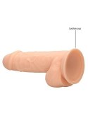 Silicone Dildo With Balls - 21,6 cm - Flesh RealRock