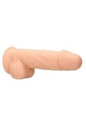 Silicone Dildo With Balls - 21,6 cm - Flesh RealRock