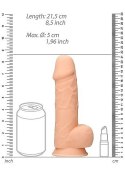 Silicone Dildo With Balls - 21,6 cm - Flesh RealRock