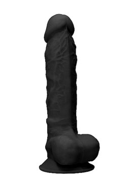 Silicone Dildo With Balls - 22,8 cm - Black RealRock