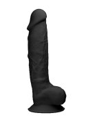 Silicone Dildo With Balls - 22,8 cm - Black RealRock