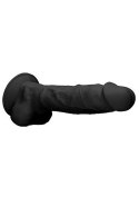 Silicone Dildo With Balls - 22,8 cm - Black RealRock