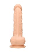 Silicone Dildo With Balls - 22,8 cm - Flesh RealRock