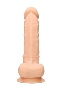 Silicone Dildo With Balls - 22,8 cm - Flesh RealRock