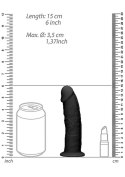 Silicone Dildo Without Balls - 15,3 cm - Black RealRock